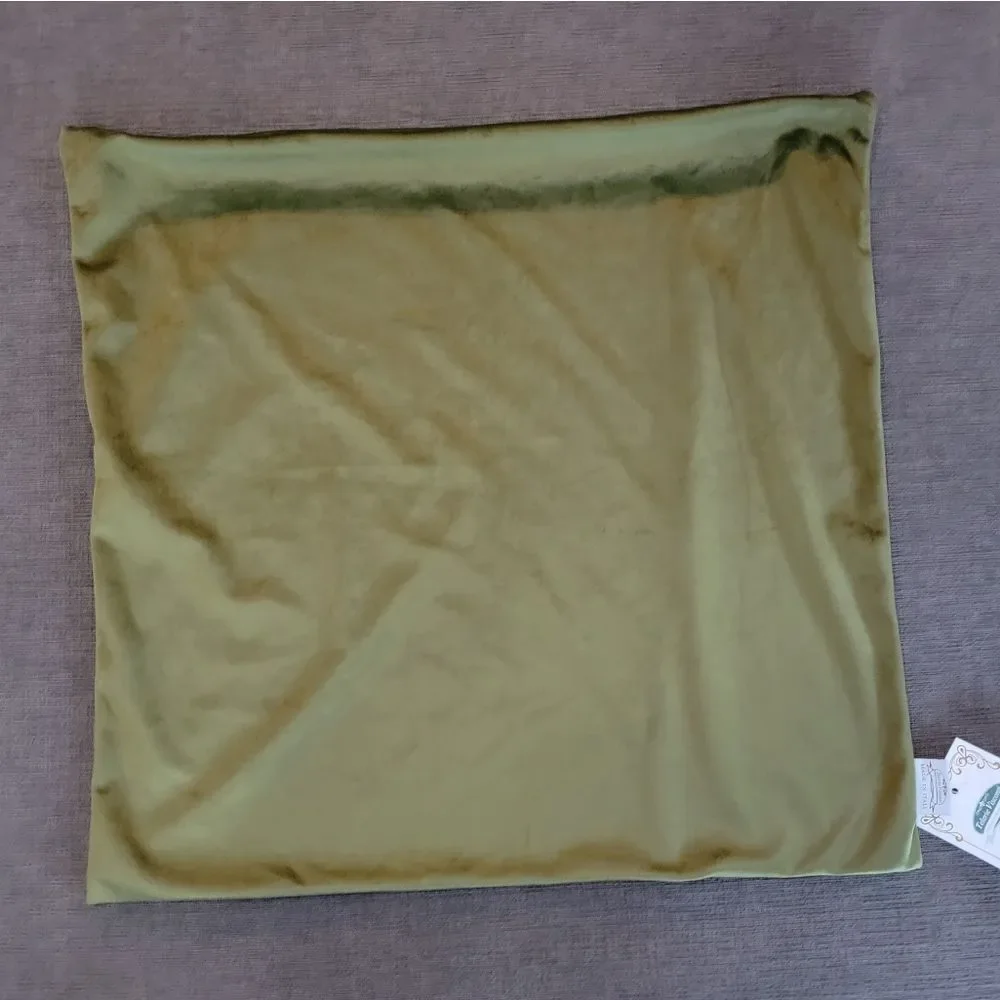 TELERIE VISCONTI VENETIAN VELVET ITALIAN LUXURY PILLOW 20x20 SHAM spruce green